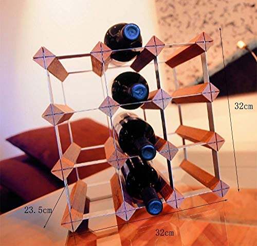 Soporte vertical para botellas de vino de madera natural miniatura 2
