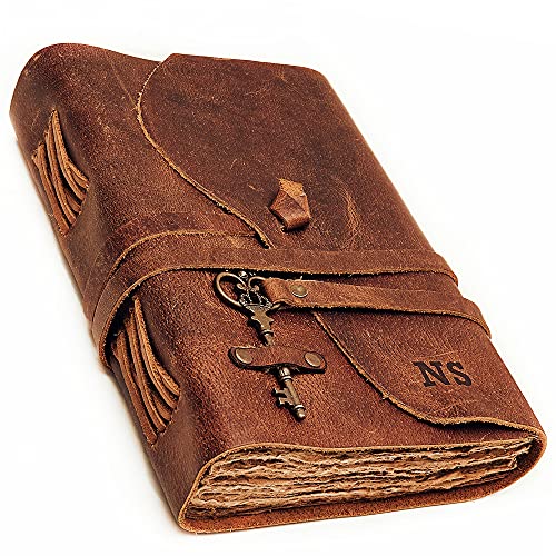 Product Image of the Personalized Vintage Leather Journal Writing Notebook, Travel Journal, Personalized gifts for women & Men, Leather Sketchbook, Handmade Deckle Edge Paper, Leather Bound Journals for Women & Men