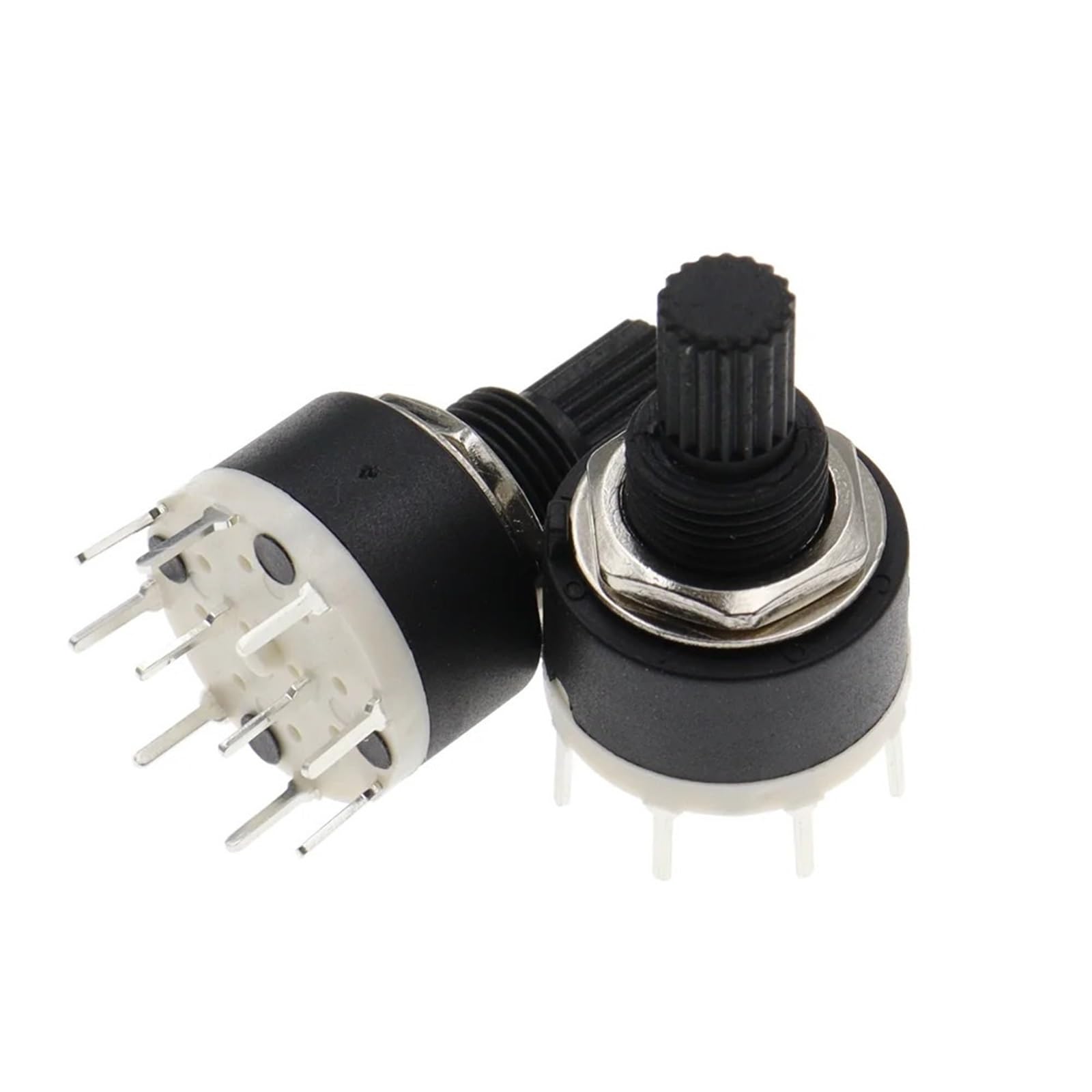 10 Uds SR16 plástico 16MM interruptor de banda giratoria 2 polos 3 4 posiciones 1 5 6 8 longitud del mango 15MM eje(1 Pole 5)
