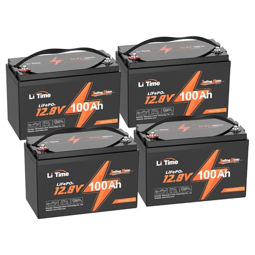 Image of Litime 12V 100Ah LiFePO4 Battery for RV, Trolling Motors, Marine(4 Pack)
