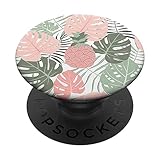 Tropical Hawaiian Pineapple Pink Sage Colors Pattern PopSockets Swappable PopGrip
