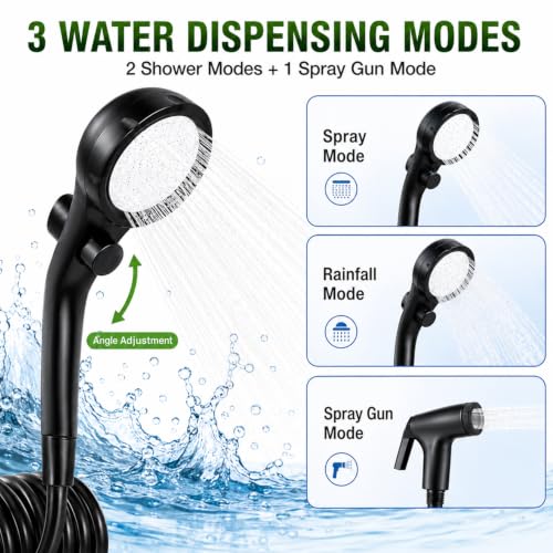 Ducha portátil ZEUSFIRE para camping con bomba recargable, balde plegable de gran capacidad, cabezal de ducha filtrado y kit para exteriores ideal para playa, senderismo, viaje, automóvil y mascotas miniatura 3
