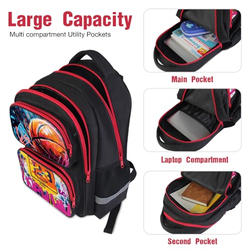 School Backpack for Boys, Basketball Backpack for Kid Backpack Suitable for 6-18 Kid, for Children Teens Elementary Middle School Bookbag Travel Back.3