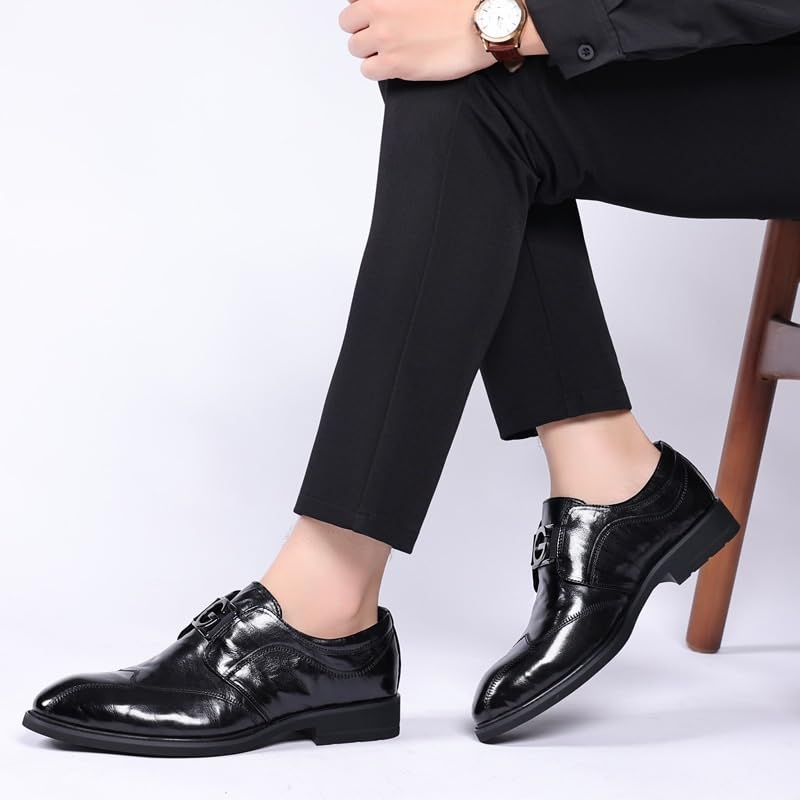 Men's Retro Oxford Shoes Lace-Up Business Classic Non Slip Leather Work Tuxedo Wedding Formal Dress Shoes3