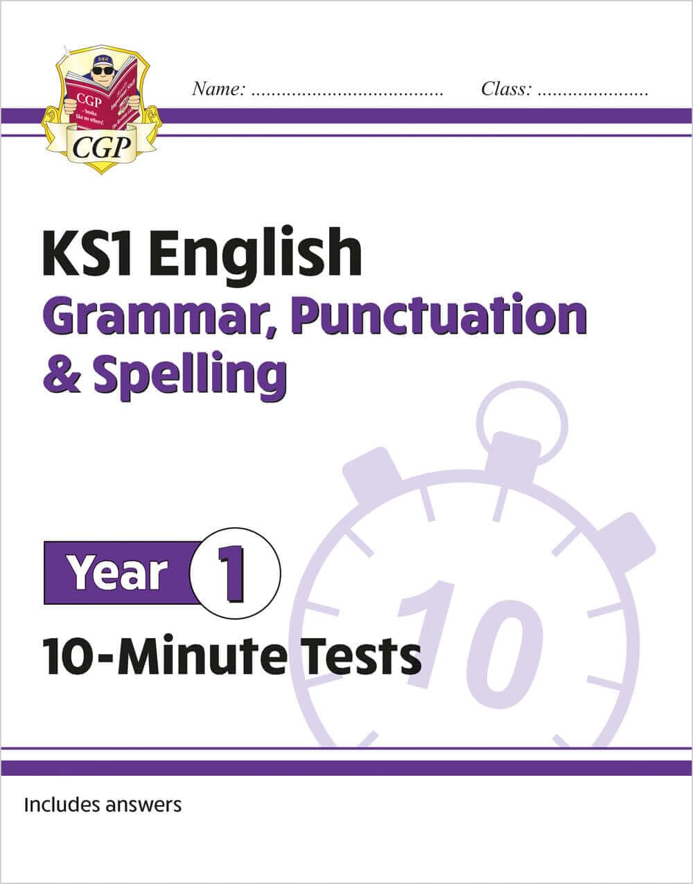 KS1 Year 1 English 10-Minute Tests: Grammar, Punctuation  by CGP Books PAPERBACK