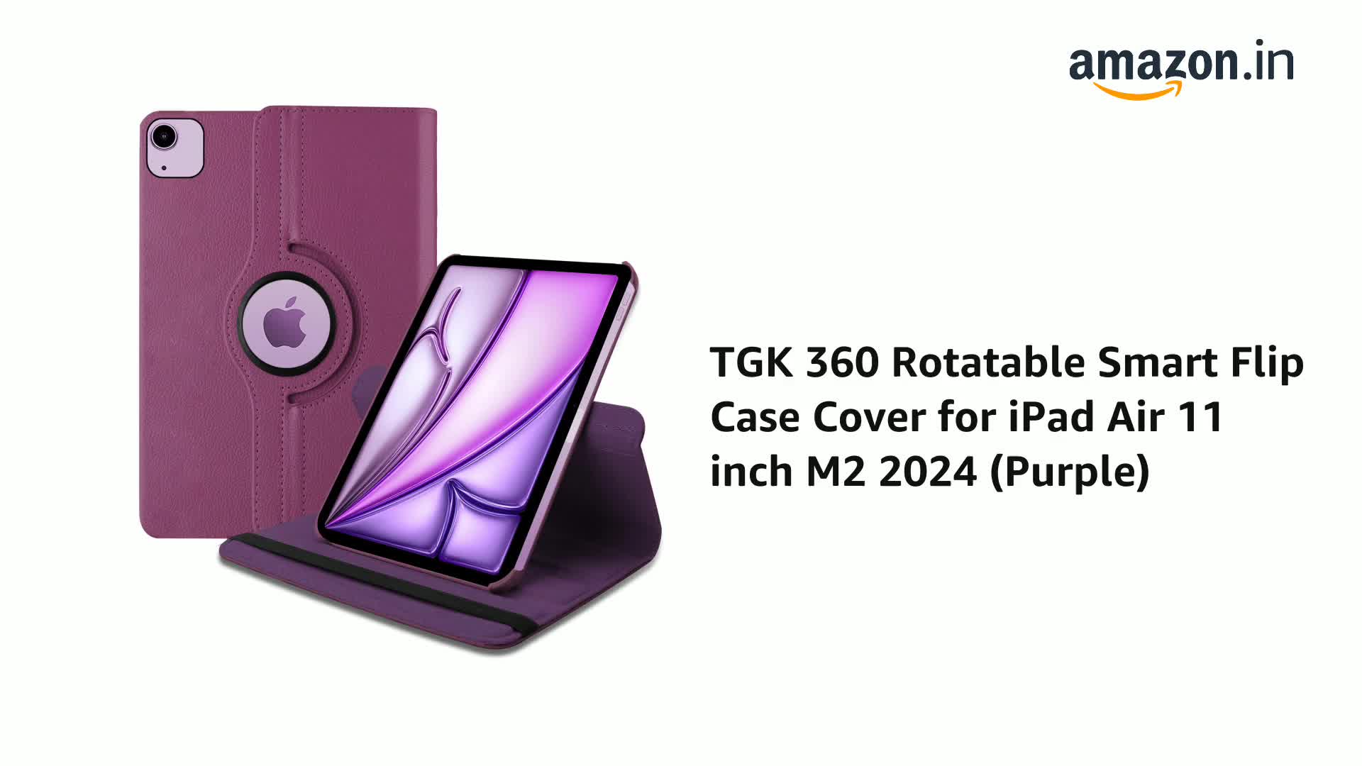 TGK 360 Rotatable Flip Cover for iPad Air 11 inch M3 Case / M2