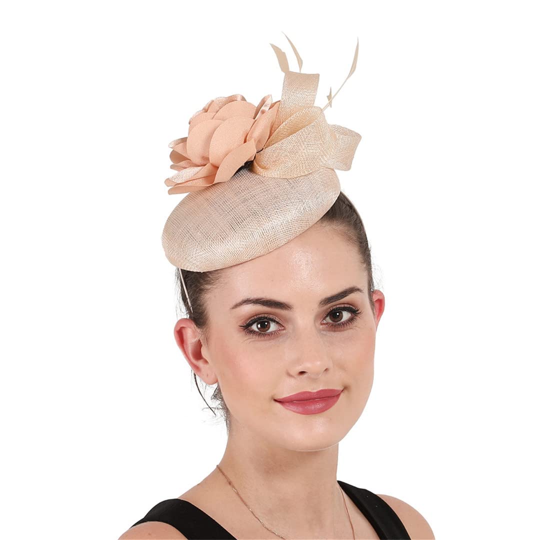 Lmtossey Copricapo da donna a 4 strati con fiocco floreale, accessorio per capelli per festa di nozze floreale