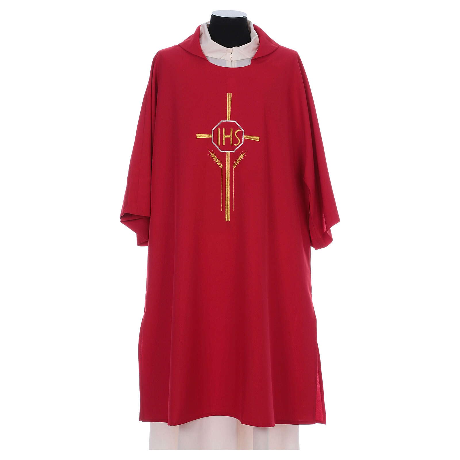 Holyart Dalmatica 100% poliestere croce spighe IHS