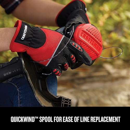 Image of CRAFTSMAN V20 WEEDWACKER Cordless String Trimmer with QUICKWIND, 4 Ah Battery, Charger, and Spool Included (CMCST920M1), Red and Black