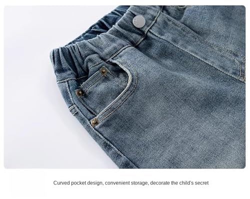 Boys Baggy Jeans for Kids Wide Leg Cargo Jeans Casual Elastic Waist Loose Fit Denim Pants Streetwear Kids 6-14 Years4