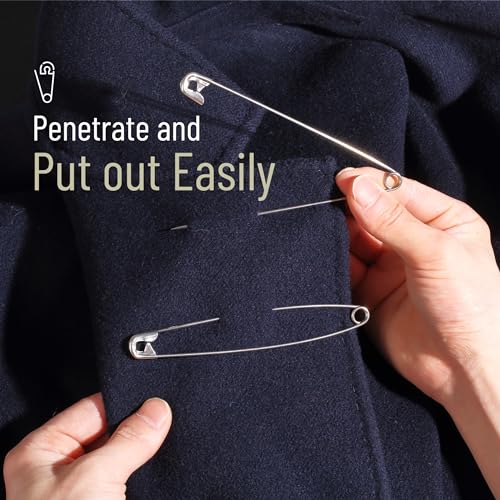 image for Mr. Pen- Extra Large Safety Pins, 5 Inch, 5 Pack, Silver, Nickel Plate