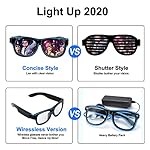 YouRfocus Wireless Led Light up Glasses 2 Pack Glow in The Dark Neon Rave Glasses for Rave Party, EDM, Halloween, Christmas (Blue + Pink) - Image 3
