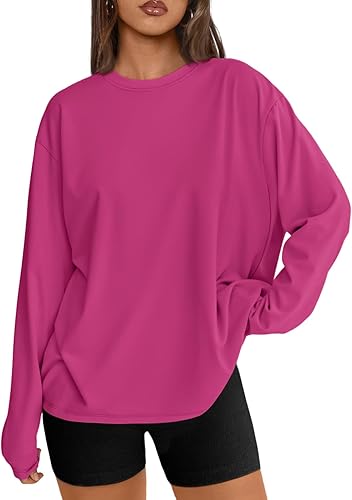 Trendy Queen Womens Oversized Long Sleeve T Shirts 2025 Basic Crewneck Tee Fall Tops Casual Workout Y2K Clothes
