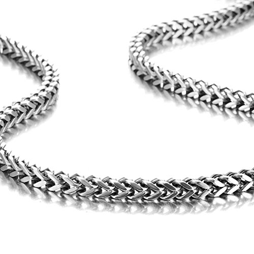Urban Jewelry Stunning Mechanic Style Stainless Steel Silver Men's Necklace Link Chain (18,21,23 Inches)