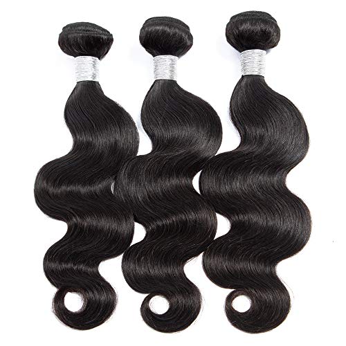 Brazilian Human Hair Bundles (20 22 24 Total 300g) 8A Brazilian Virgin Hair Body Wave Bundle Natural Black 100% Unprocessed Virgin Brazilian Body Wavy Human Hair Weave Brazilian Hair Extensions