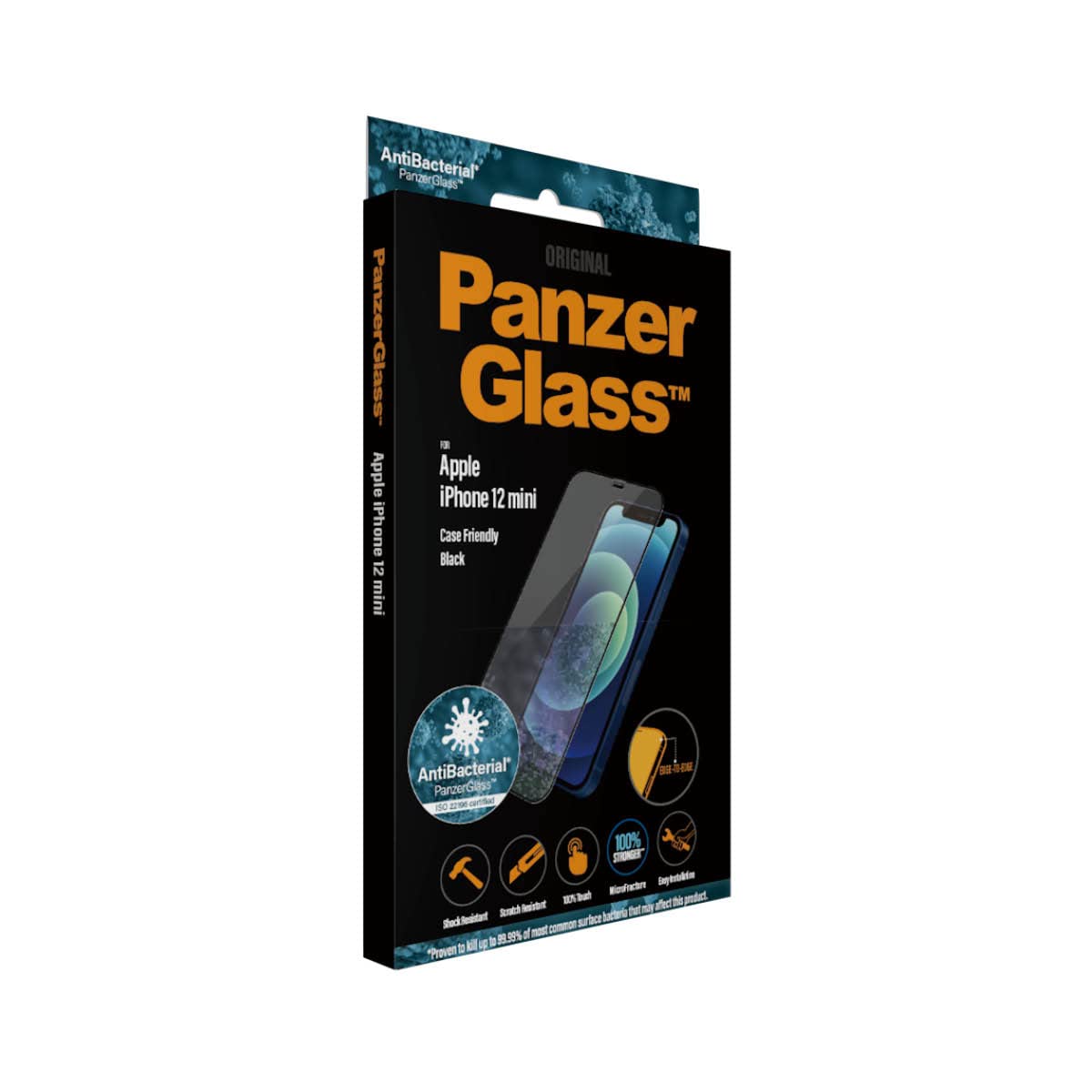 PANZER GLASS - Pellicola protettiva in vetro temperato"Edge to Edge", per iPhone con 5,4 pollici, colore: Nero