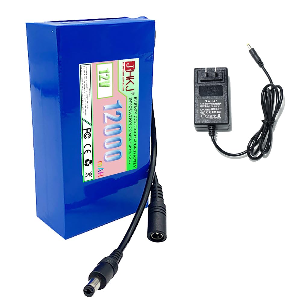 Batteria Ricaricabile da 12V, 5000mAh, 12000mAh, agli ioni di Litio, per Strisce LED/Telecamera CCTV/Router, Batteria Portatile da 12 Volt, 24000mAh, 45000mAh con interfaccia CC