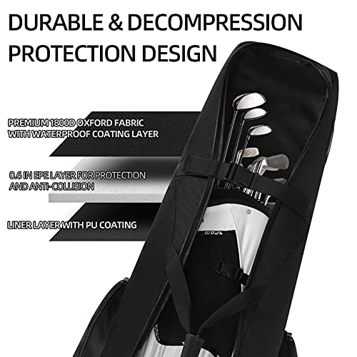 Image of TurnWay Golf Club Bag, 1800D Polyester, Waterproof, Foldable, Spacial Size for Golf Gear Transportation (Black)