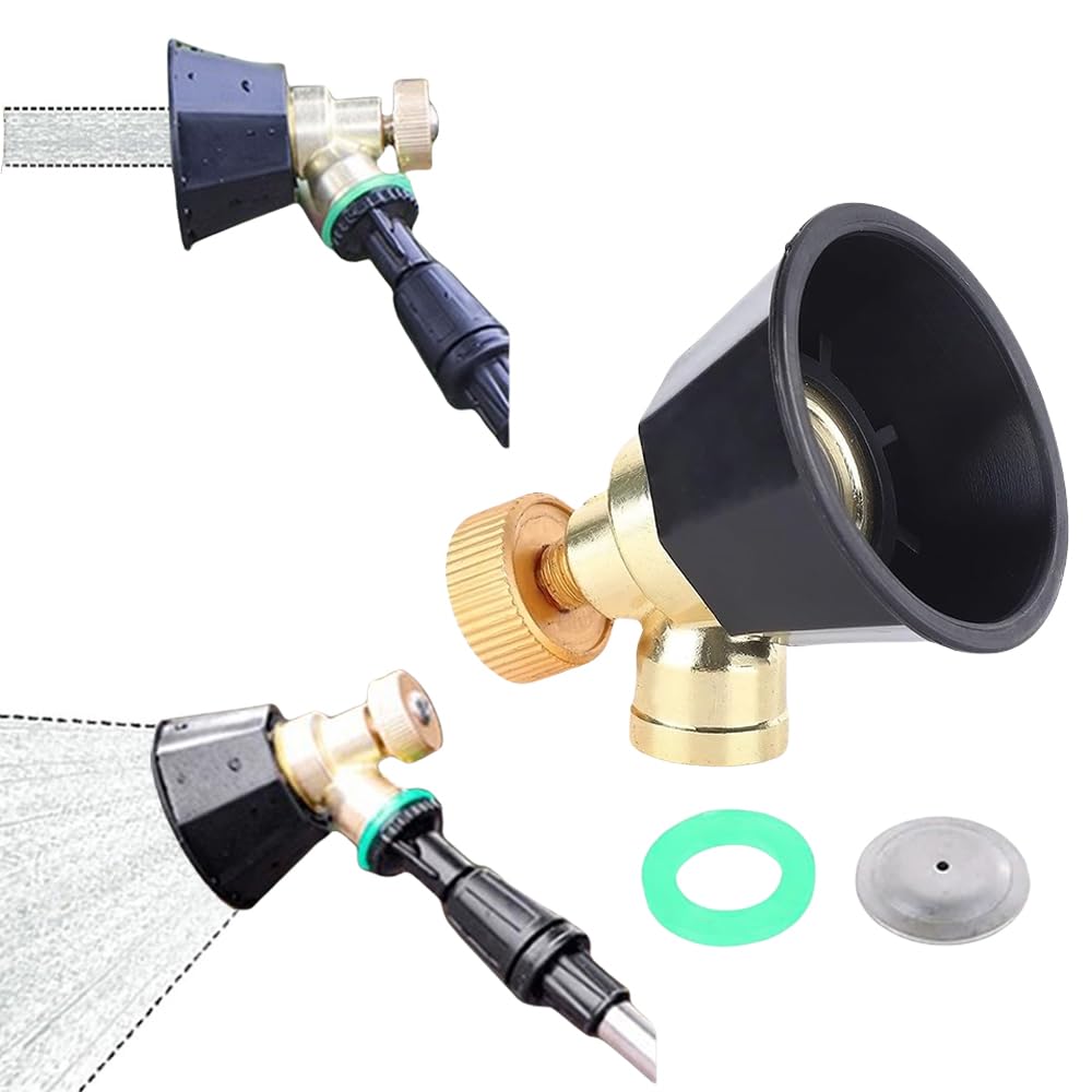Hodaqe Water Spray Nozzle, Pressure Washer Nozzle, Heavy-Duty Brass With Windproof Cap, 2 Spray Modes Adjustable, Suitab