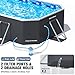 SplashGlow Foldable Pool with Canopy,Non Inflatable Pool,Large Foldable Swimming Pool for Adult Portable Pool,Large Collapsible Kid Pool with Shade,Folding Kid Pool for Backyard-,90x50x20 IN-Dark Blue