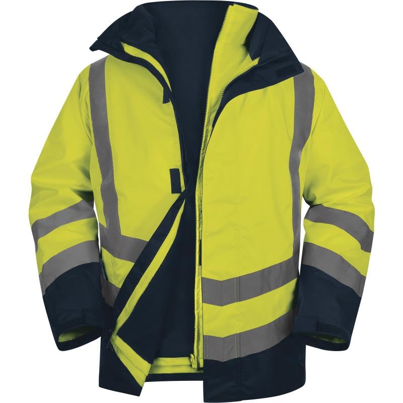 DELTA PLUS PARKA 5 EN 1 ALTA VISIBILIDAD POLIÉSTER OXFORD RECUBRIDO PU AMARILLO FLUO - OPTI3JM-46/48 (S)