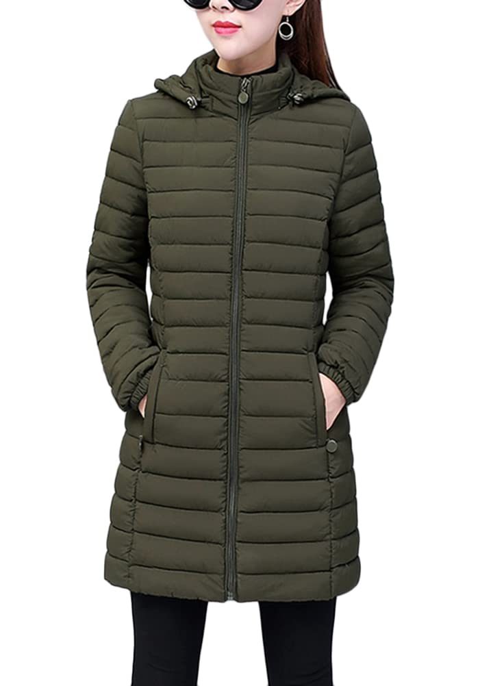 ORANDESIGNE Piumino Trapuntato Leggero da Donna Giacca Caldo Giubbotto Invernale Slim Fit Cappotto con Cappuccio Giubbino Aderente di Media Lunghezza