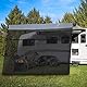 EXCELFU Wohnmobil-Markise, Schattenschutz mit Reißverschluss, 3,4 x 2,7 m, schwarzes Netzgewebe, UV-Blocker, Sonnenschutz, komplettes Set für Wohnmobil, Wohnmobil, Reise, Anhänger, Vordach