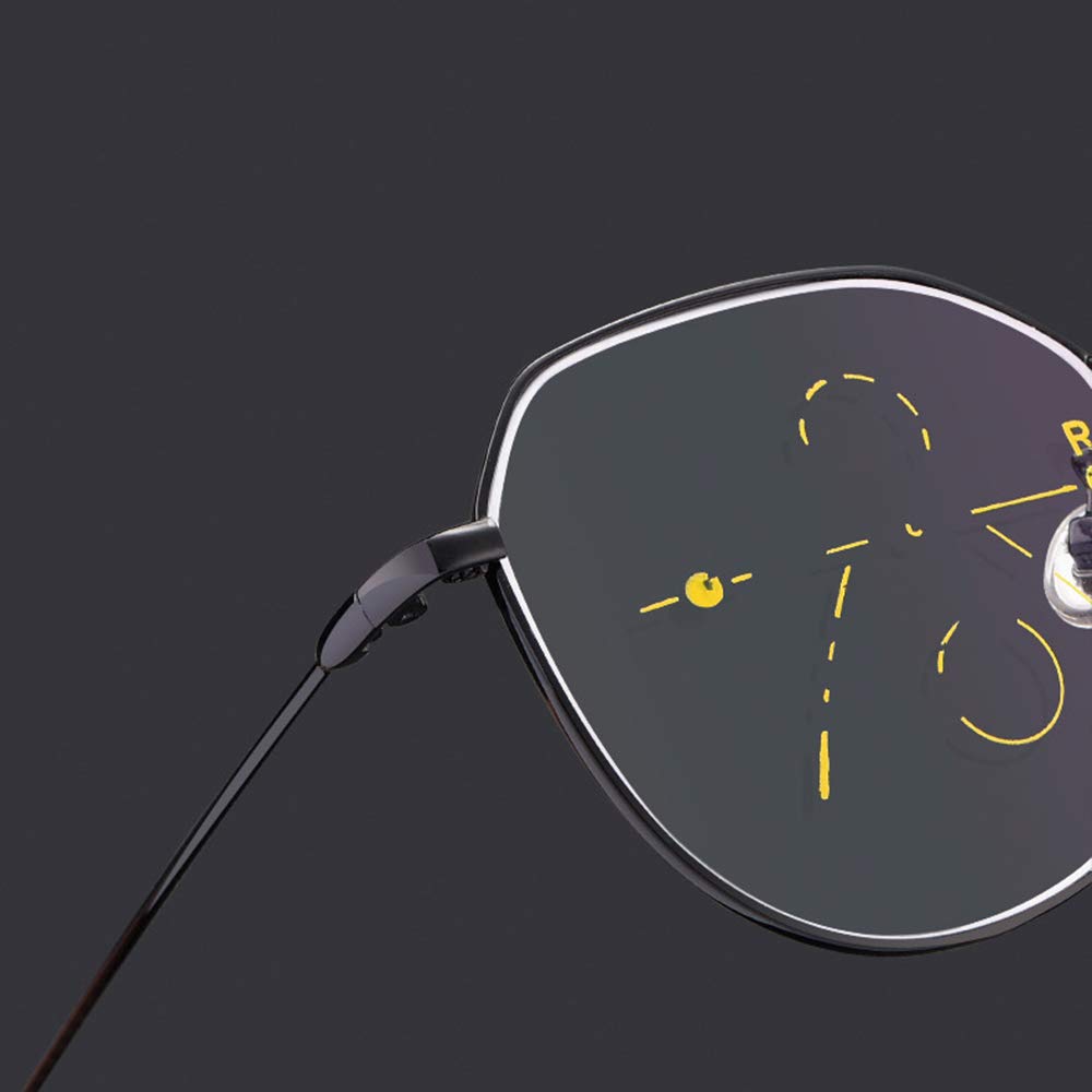 MANG Gafas De Lectura Multifoco Progresivas con Zoom Inteligente Gafas De Aumento Fotocromáticas De Transición Lectores De Computadora con Bloqueo De Luz Azul Gafas para Hombres/Mujeres