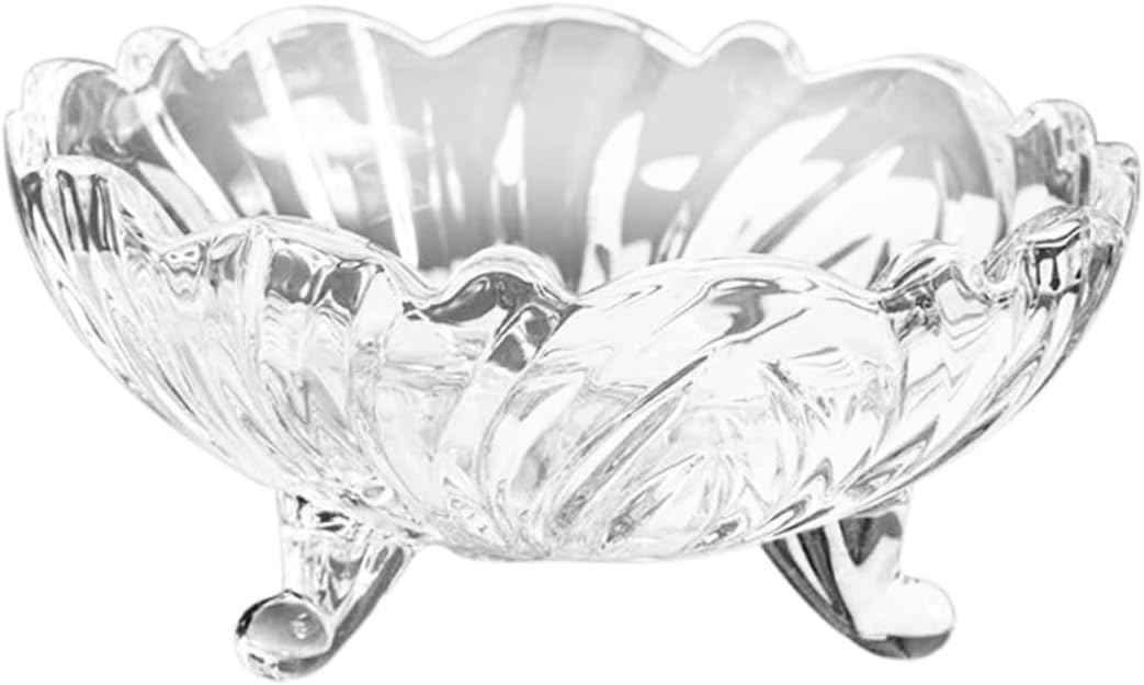 OUNONA Glass Tiered Tray Stand Serving Platter Appetizer Serving Tray Decorative Salad Bowl for Fruit Display