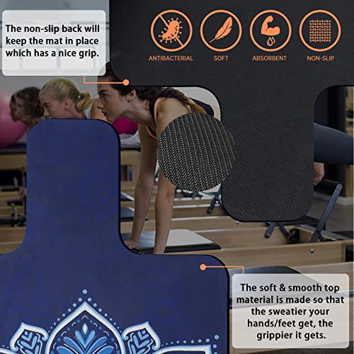 Surnuo 39 * 24Inch Non-Slip Pilates Reformer Mat With A Mesh Bag, Pilates Reformer Cover Extra-Thick Mandala Flower #TOP1