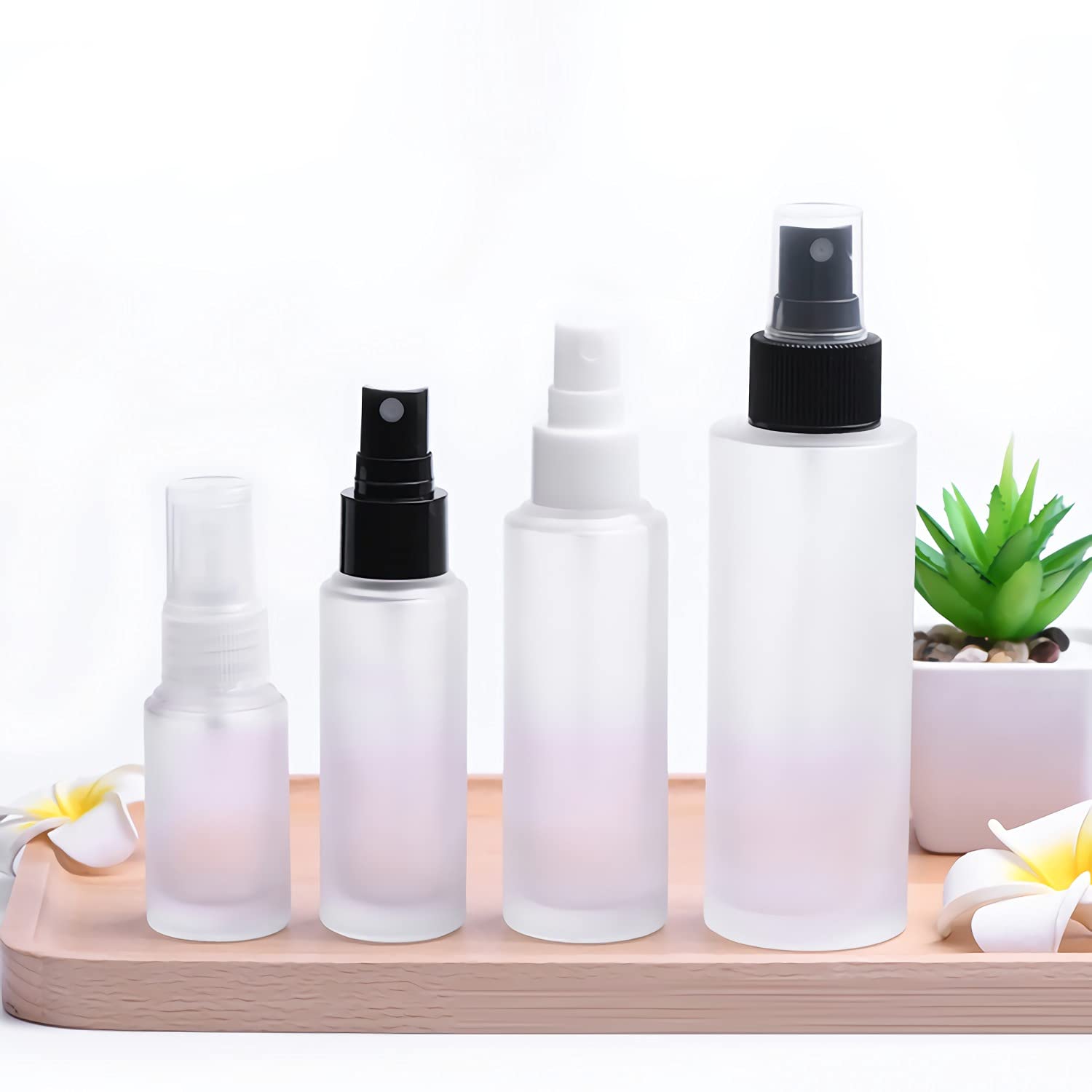 12 pezzis 20ml Flacone Spray in vetro Trasparente Opaco Con Spruzzatore Bianco, 20 ml Bottiglie Vuote Riutilizzabile da Viaggio Contenitori per Profumo Pulizia della Casa + 2 x imbuto