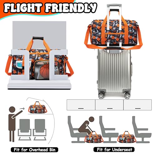 Kids Duffle Bag Boys Overnight Bag for Kids Weekender Travel Bags for Boys Sports Gym Basketball Tennis Bags with Shoe Compartment4