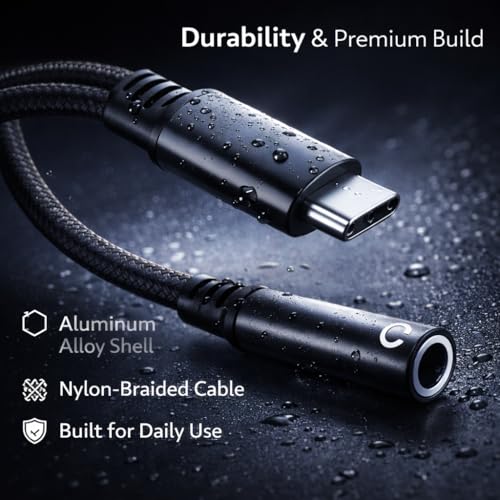 Image of Mizi USB C to Dual 3.5mm Headphone Splitter, 2-Port Audio Adapter for iPhone 15 /16 /17 Pro, Galaxy S24 /S25 Ultra, Pixel, iPad Pro - Share Music & Podcasts - Black