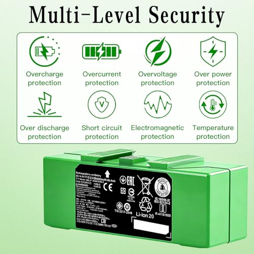 Image of 86.40Wh ABL-F for iRobot Battery Compatible with iRobot Roomba j7 j7+ i8 i8+ j5 j5+ e5 e6 i3 i3+ i4 i5 i6 i7 i7+ 7150 7156 7158 7550 7558 3150 3550 3556 e5152 e5154 e5158 6198 e6198 Series green