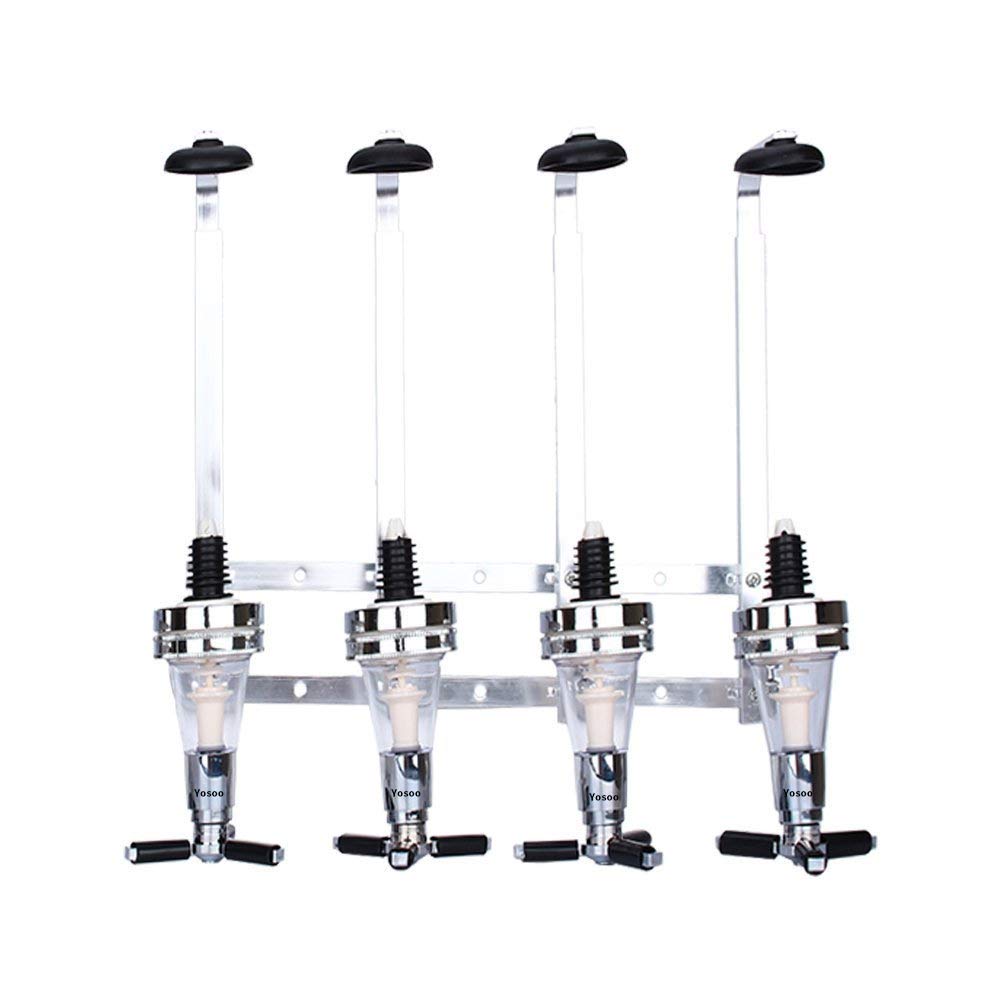 Lot de 4 optiques pour bar à domicile, 4 optiques de 42,5 g pour spiritueux, distributeur de boissons à vin mural pour bar, majordome, distributeur de boissons, support pour bouteille de vin,
