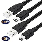 PS3 Charger Cable,VOTY PS3 Charging Cord Mini USB Cable for Garmin GPS,Sony Playstation 3 Wireless Controller CECHZC2U DualShock 3 SIXAXIS,PS3 Controller Charger Cord,Mini-B Cable Data 10FT,6FT Long