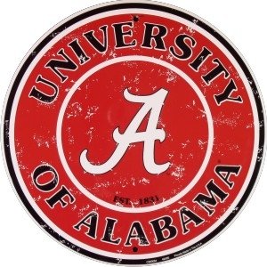 University of Alabama (retro) Collegiate Embossed Metal Circular Sign CS60094