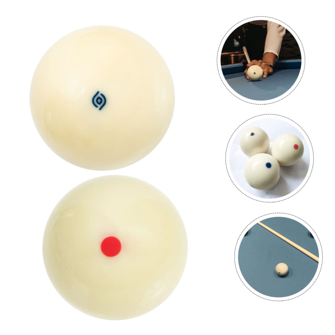 OSOLADY 2Pcs Professional Billiard White Balls Replaceable Pool Balls for Training and Skill Improvement Billiard Enthusiasts