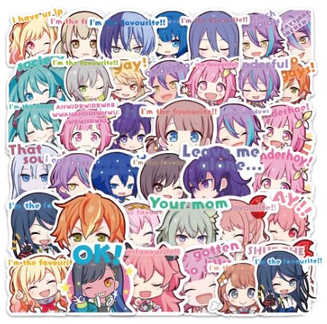 60Pcs Anime Stationery Stickers Project Sekai Vocaloid Cute Kawaii Sticker Stationery Student Cartoon Manga Waterproof Graffiti Decorate