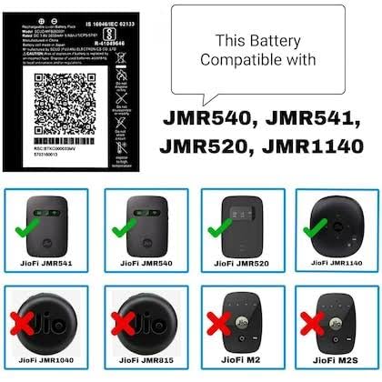 Image of Original Battery Compatible for Reliance Jio 4G Router JioFi 3 ll JMR520,JMR541 ll JioFI 4 (JMR540,JMR550)-2600mAh