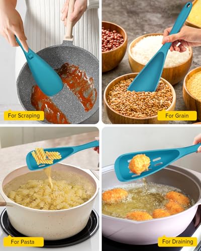 Image of BUNDLEPRO Silicone Cooking Spoons for Nonstick Cookware, One-Piece, 2 Pack