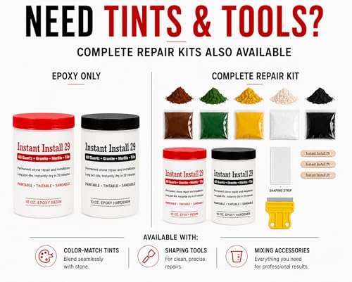 Image of II29 20 oz. Stone Kit - Installs Slabs, Chips, Cracks. Rebuild Lost Stone