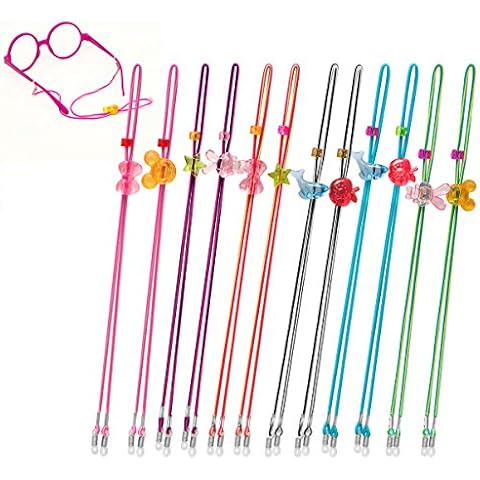 HALF CRESCEN Kids Glasses Strap (Pack of 12) Eyeglasses Straps for Kids, Sunglasses Holder Strap for Kids Girls Cover