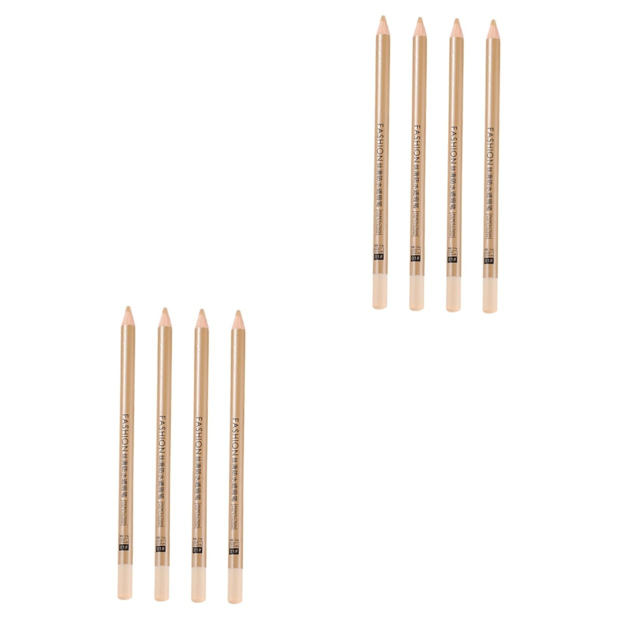 minkissy 2sets Makeup Concealer Pencil Pen Brush for Marks Dark Circles Freckle Covering 4pcs*2
