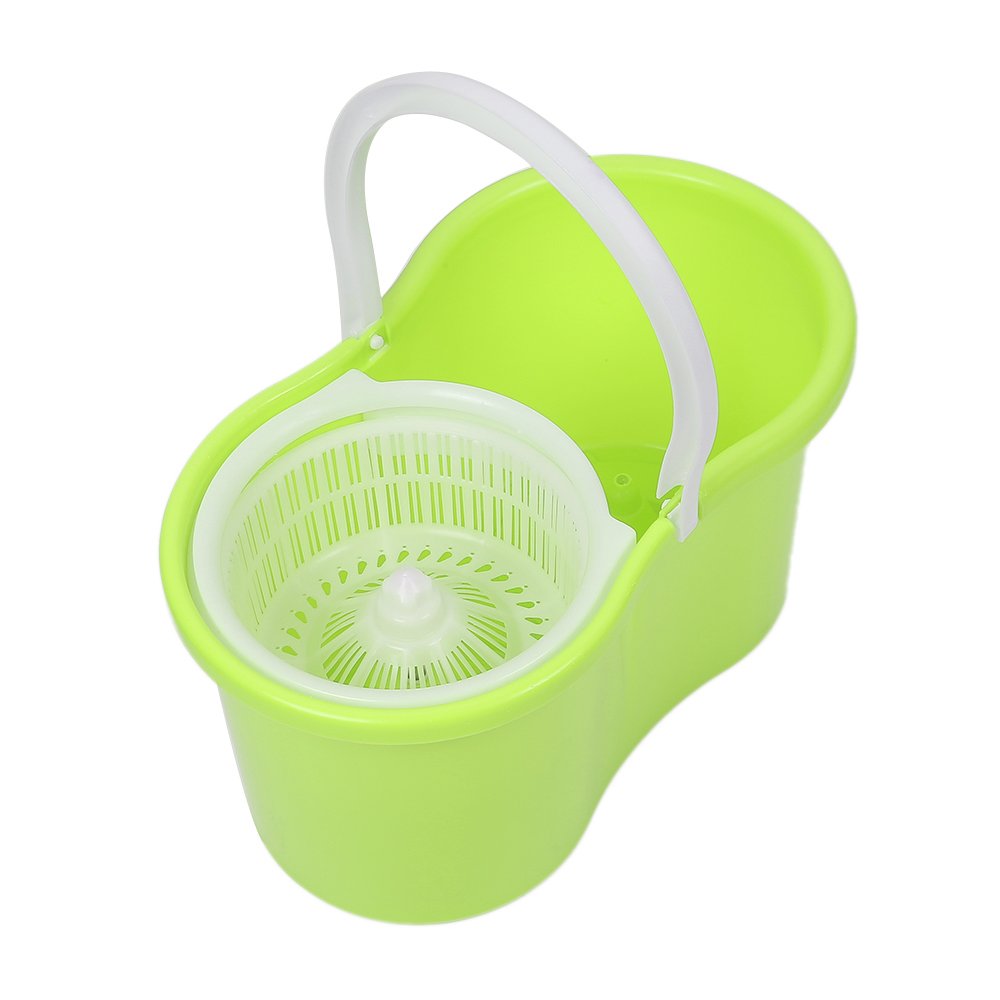 Secchio e scopa mocio, Mop Secchiello centrifuga, set di mop e secchio, include 1 secchio di disidratazione, 1 asta di mop, 2 teste in microfibra riutilizzabili (viola)