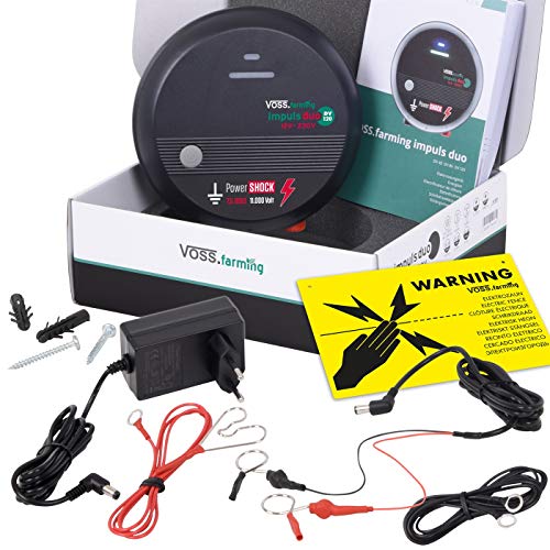 Foto von VOSS.farming 12V 230V Weidezaungerät Impuls Duo DV120, Doppelte Schlagstärke Halber Stromverbrauch, 11000 Volt Spannung, Leistung 7,5 Joule, Pferd Rind Schaf Ziege Wild Geflügel Schwein