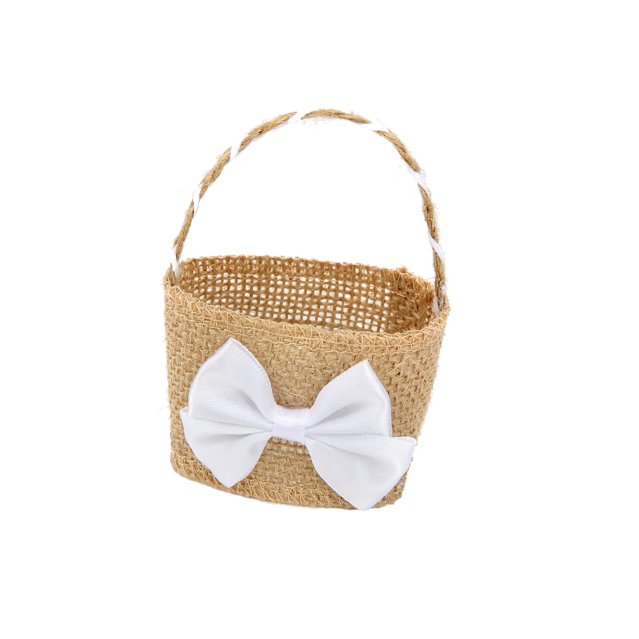 Abaodam Abaodam 4 Piezas Cestas De Dama De Honor Cubos Porta Dulces Canasta De Boda De Arpillera Cesta De Flores De Ceremonia Contenedor De Dulces De Boda Novia Pétalo Cesta De Almacenamiento