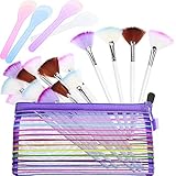 16 Pieces Facial Fan Mask Brush and 4 Piece Cosmetic Mask Spoon Spatulas Mask Application Fan Brush Soft Glycolic Fan Brush Boar Head Fan Brush Applicator for Peel Mask Makeup