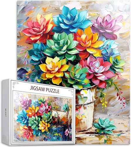 Puzzle 5000 Piezas Suculento Rompecabezas para Adultos, un Rompecabezas Desafiante, Juegos de Puzzle para Toda la Familia, Letras en la Parte Posterior, Decoración del Hogar Regalos Planta H-8846