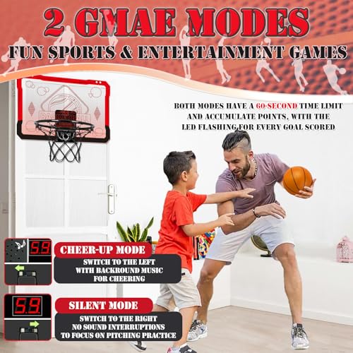 STAY GENT Indoor LED Basketball Hoop for Kids with 4 Balls & Multicolour Lights Automatic Scorer - Image 3